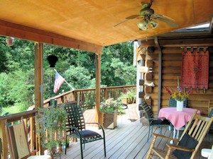 Back Porch at Once Upon A Mountain B & B in Luray VA