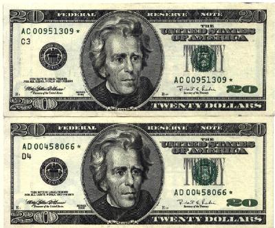 small image for ((( 8-1996 $20 *STAR NOTE* Set  XF - AU ))), click on it to see a larger image